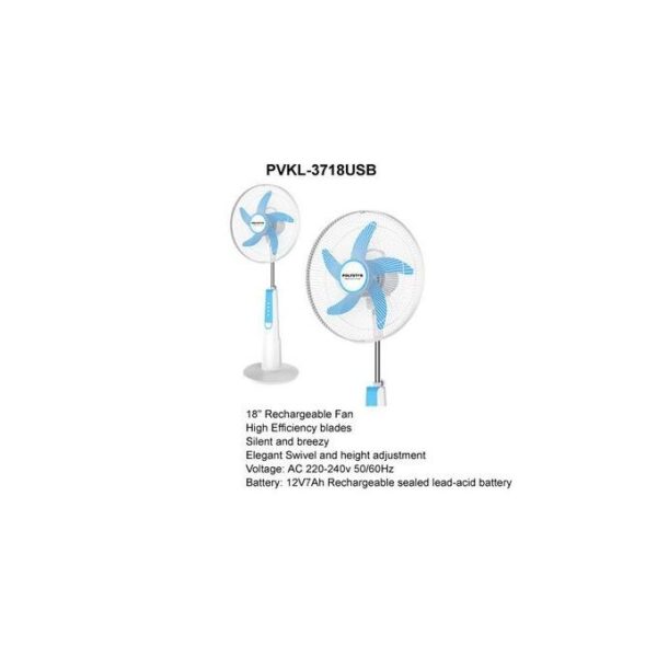 Polystar Rechargeable Fan: PVKL-3718USB