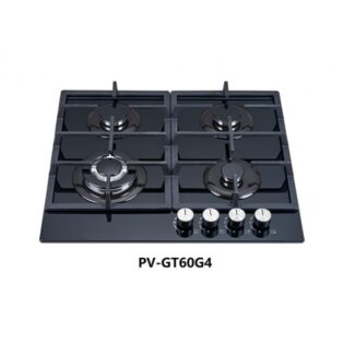 Polystar 4 burner Gas hob with glass cooktop -PV-GT60G4