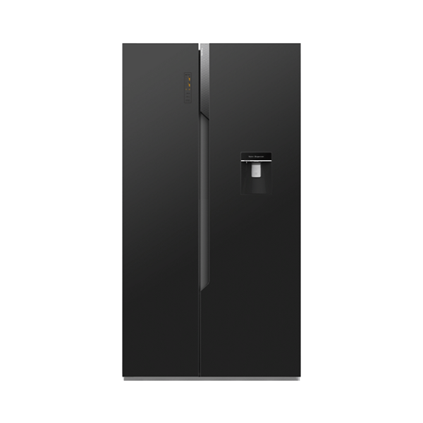 Hisense 514L Side By Side Refrigerator, Black Glass - REF 67 WSBG