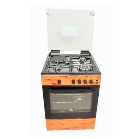 Scanfrost 6 Series Cooker, WOOD FINISH, 3 GAS BURNERS(1 WOK+2 NORMAL ...