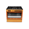 SCANFROST CK-9425 NG – 90X60 CMS 4 GAS BURNERS + 2 HOT PLATES WITH GAS OVEN , GRILL AND TURNSPIT WITH MD. WOOD FINISH