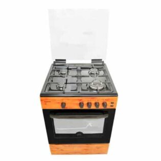 SCANFROST, 6 SERIES COOKER, WOOD FINISH, 4 GAS BURNERS & GAS OVEN+GRILL