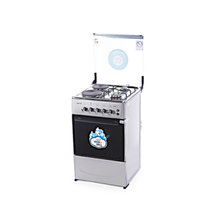 Scanfrost 50X50 CMS, 2 Gas Burners + 2 Hot Plate with Gas Oven + Grill - CK5222NG