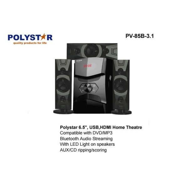 Polystar 6.5" Home Theatre With Usb - Pv-85b-3.1