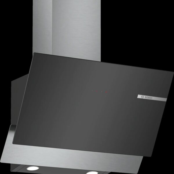 BOSCH wall-mounted cooker hood 60 cm clear glass black printed DWK66AJ60M