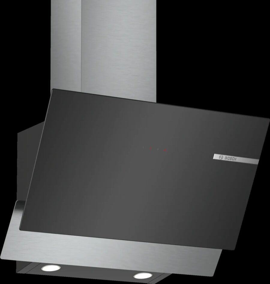 BOSCH wall-mounted cooker hood 60 cm clear glass black printed DWK66AJ60M