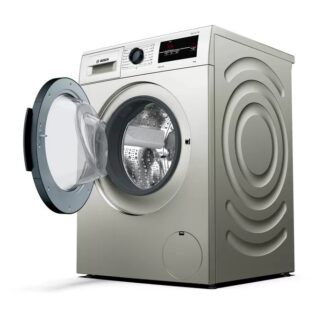 BOSCH washing machine, frontloader fullsize 8 kg 1000 rpm, silver inox WAJ2018SKE