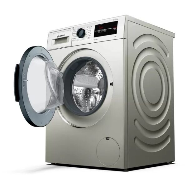 BOSCH washing machine, frontloader fullsize 8 kg 1000 rpm, silver inox WAJ2018SKE