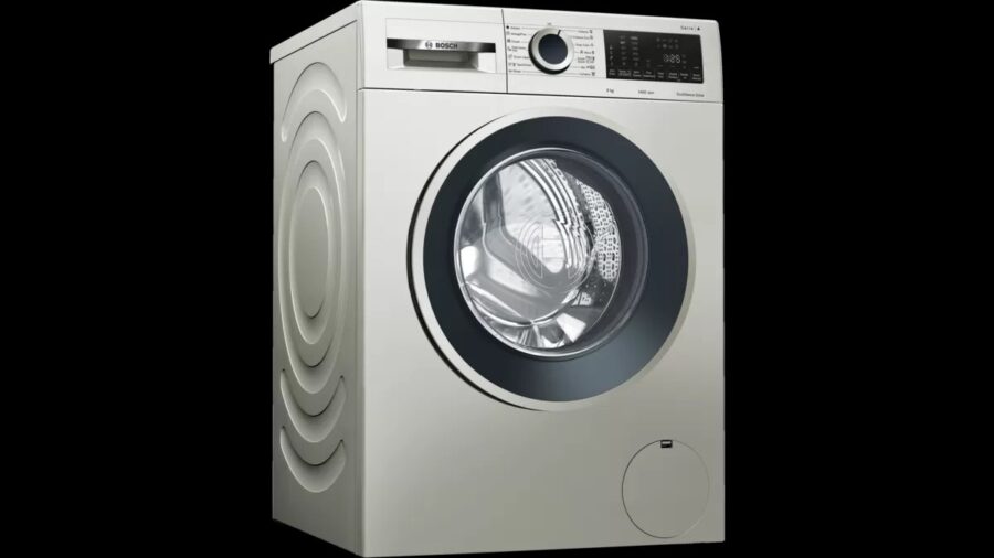 BOSCH washing machine, frontloader fullsize 9 kg 1400 rpm, silver inox WGA144XVKE - Image 2
