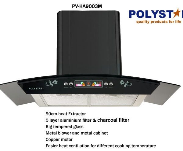 Polystar 90cm Smoke Extractor Kitchen Range Hood- Pv-ha9003m