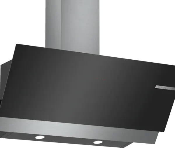 BOSCH wall-mounted cooker hood 90 cm clear glass black printed DWK96AJ60M