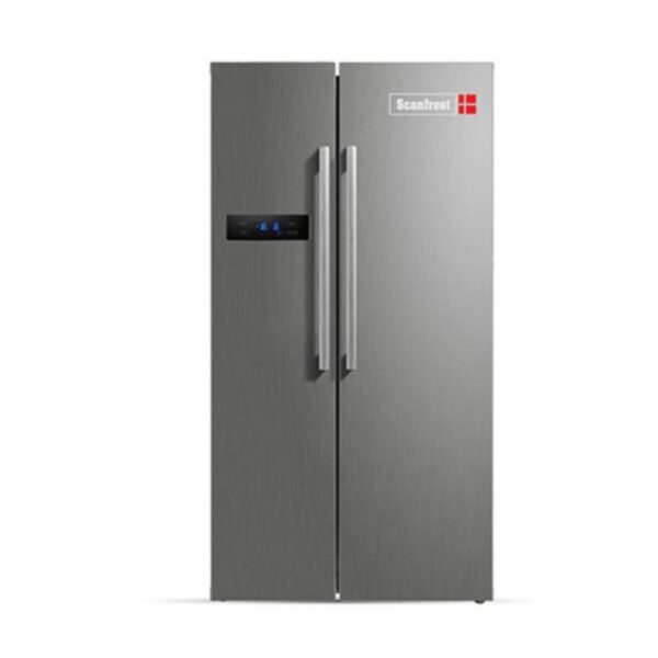 Scanfrost Refrigerator | Side By Side, 500 Liters, Frost Free, Stainless Steel, Lock Door, Recessed Handle - SFSBS500B [N]