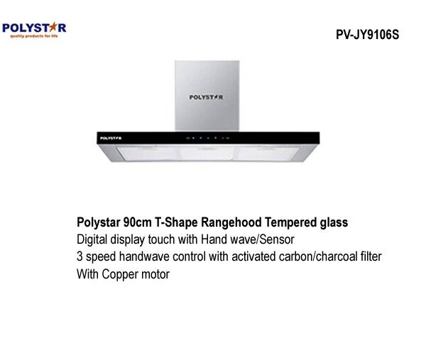 VER – PV-JY9106S￼￼POLYSTAR 90CM RANGE HOOD – SILVER – PV-JY9106S